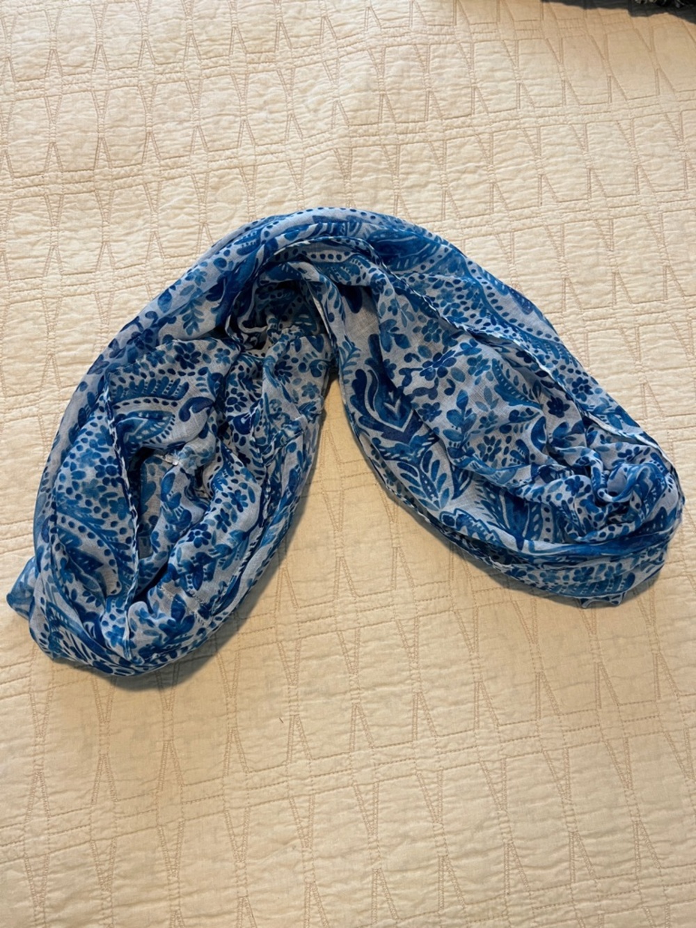 Blue infinity scarf